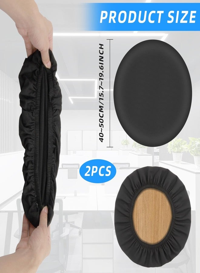 غطاءان أسودان دائريان لكراسي البار، أغطية كراسي بار دائرية عالية المرونة، وسائد كراسي ناعمة قابلة للغسل للمنزل، طقم أغطية كراسي بار للفنادق والأسواق، غطاء كراسي بار دائري - Image 2